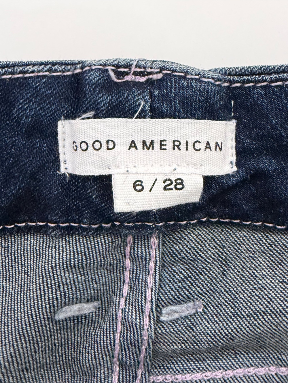 Good American Jeans Womens 28 6 Good Legs Skinny High Rise Pink Stitching - Picture 3 of 7